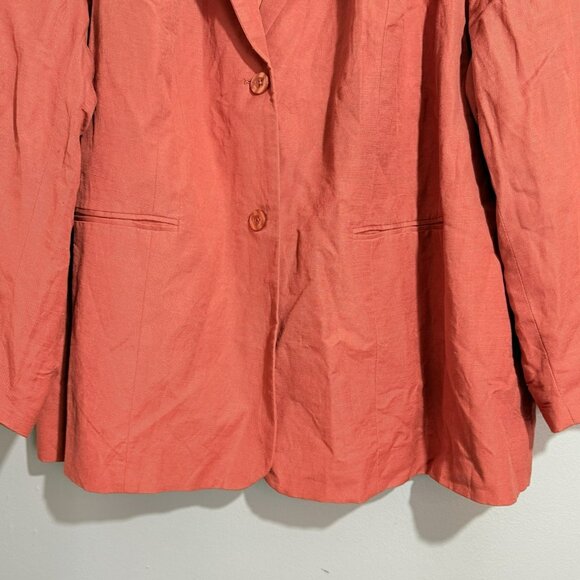 Jessica London Linen Suit Dress Business Jacket Women Size 32 Formal Pockets - Picture 11 of 12